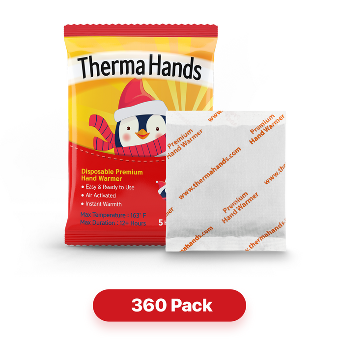 ThermaHands Hand Warmers [360 Pack] - Premium Quality (Duration: 12 + Hours of Heat) Air-Activated, Convenient, Safe, Natural, Odorless, & Long Lasting Warmers